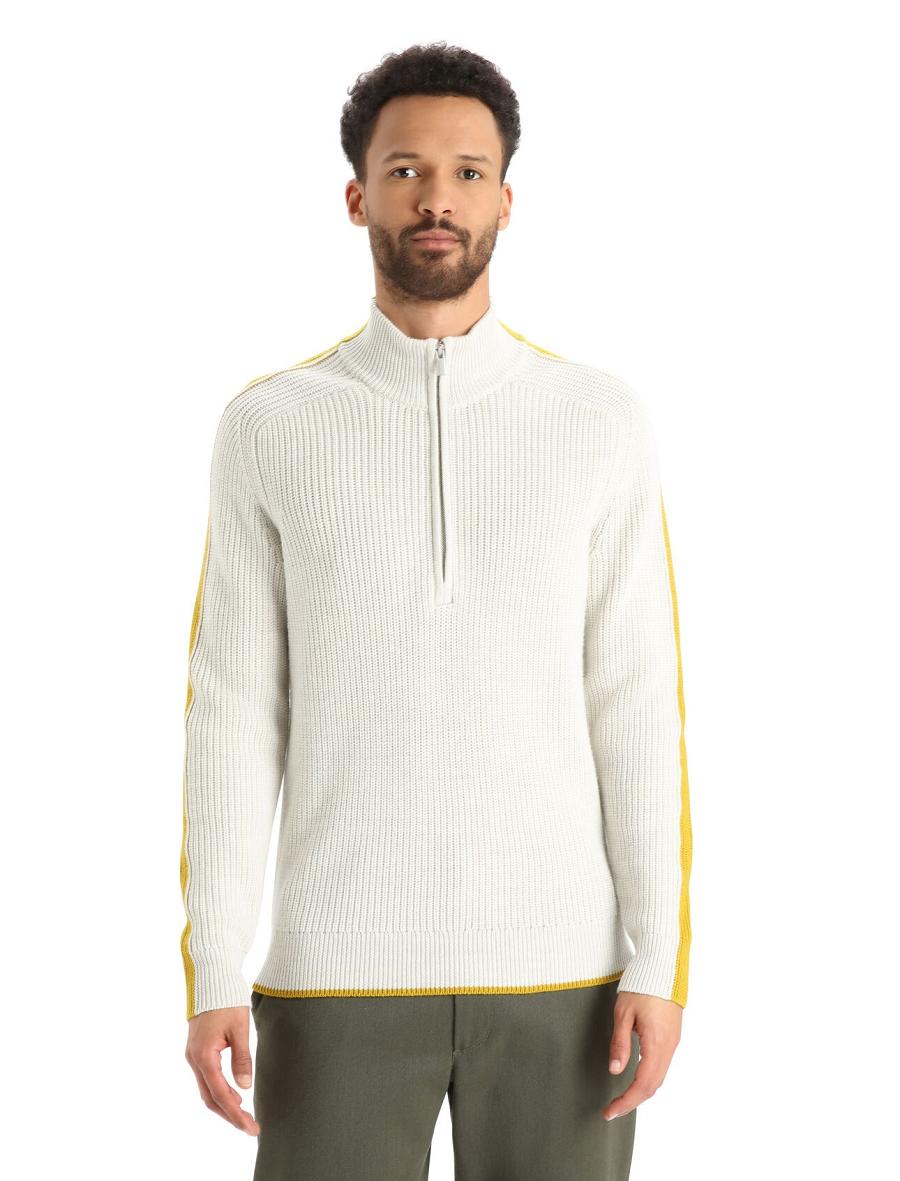 Swetry Icebreaker Merino Lodge Long Sleeve Half Zip Męskie Złote | PL 1734BEXC